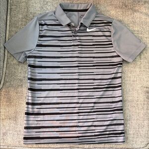Nike Kids Polo with Gray and Black Stripes
